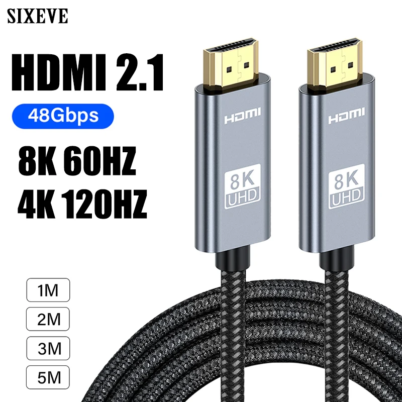 TV 박스/파이어 스틱용 8K HDMI 2.1 케이블 PS4 PS5 노트북 비디오 코드 고속 HDR ARC 8 K 60HZ 4K ..