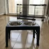 Dog Feeder Stand Elevated Adjustable, Stainless Steel Bowls Double, Raised Food Water Bowls for Small Medium Large Dogs 4
