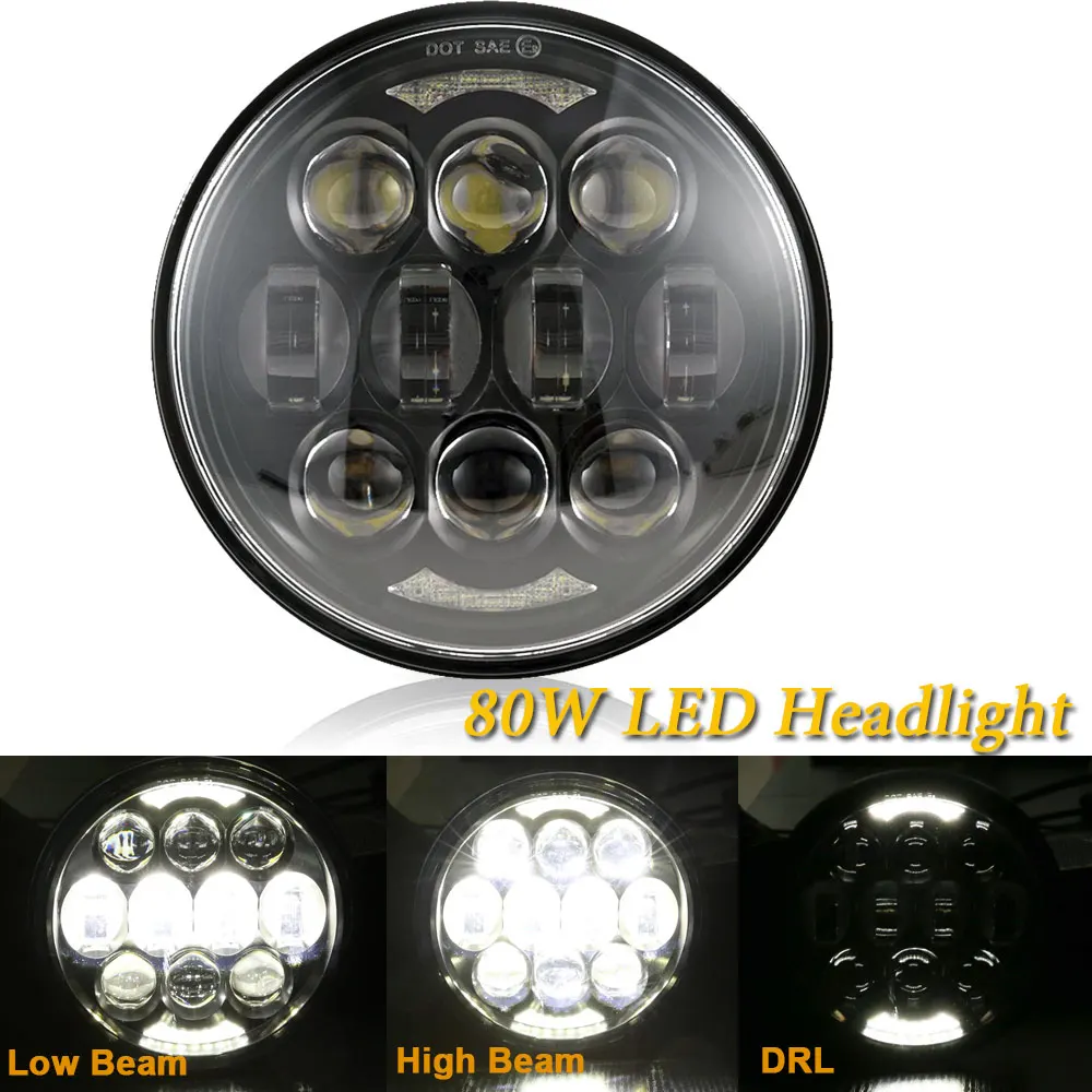 Faro Proyector LED 5.75 Pulgadas Halo DRL Para Harley Davidson Dyna – RIDROID Negro