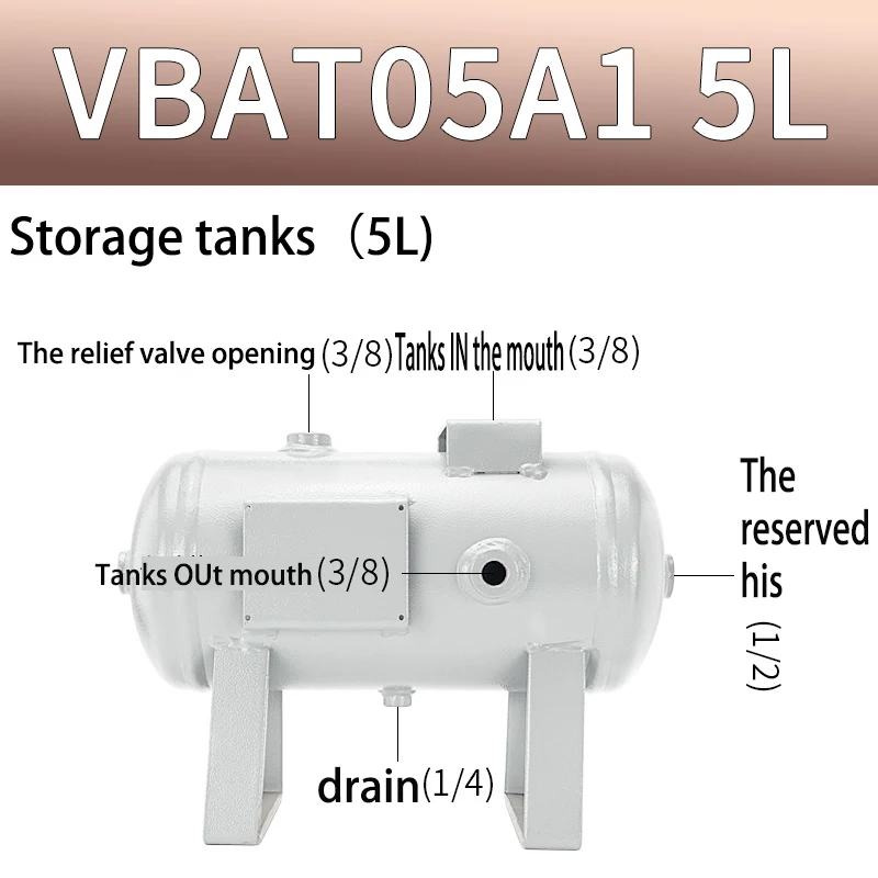 Tanques de Armazenamento Vbat05a15l Vba10a110l Vba20a122l Vba38a138l Tanque de Armazenamento de Gás Montagem Kit10a Mais 5l 10aa Série de Tanques de Armazenamento