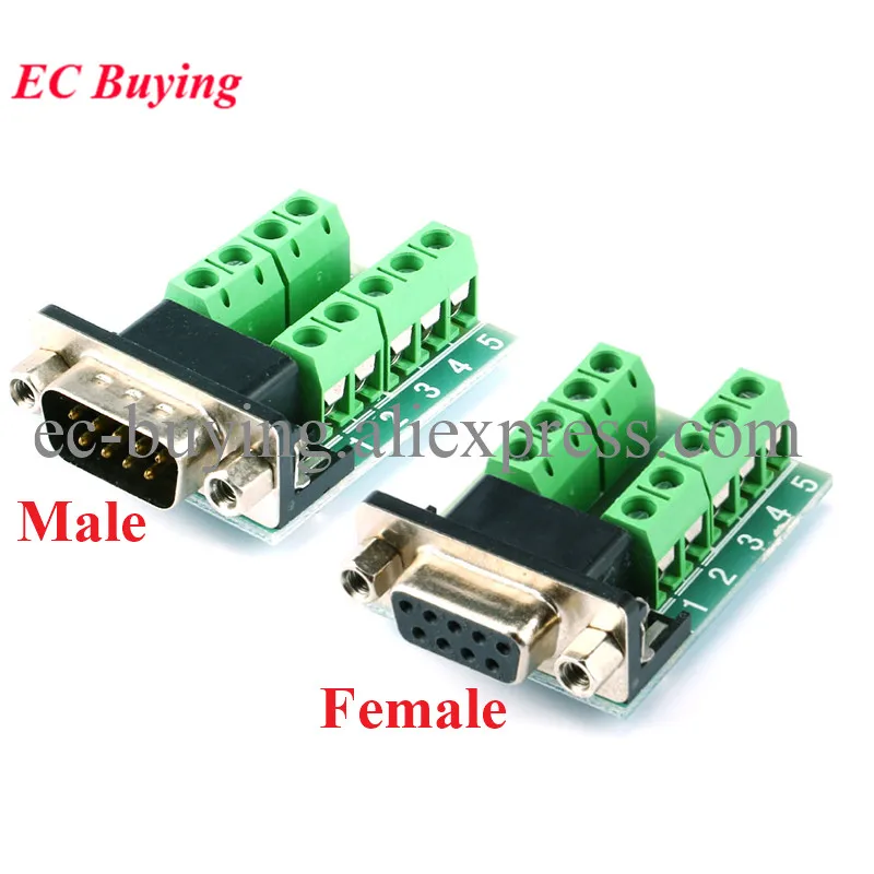 Db9 Maschio Femmina Adattatore Segnali Modulo Terminale Db9 Com Rs232 Porta Seriale Ai Terminali Connettore Dr9 Convertitore D-Sub