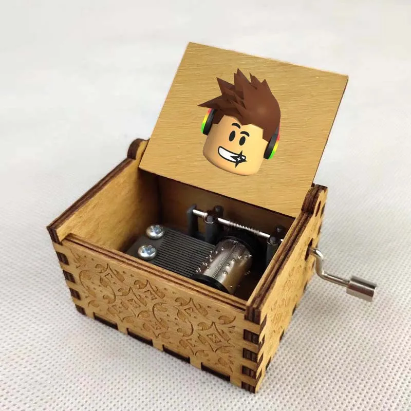 

Music Box Around The Game ROBLOX Cartoon Classic Hand-cranked Music Box Boutique Decoration Retro Wooden Music Box Creative Gift