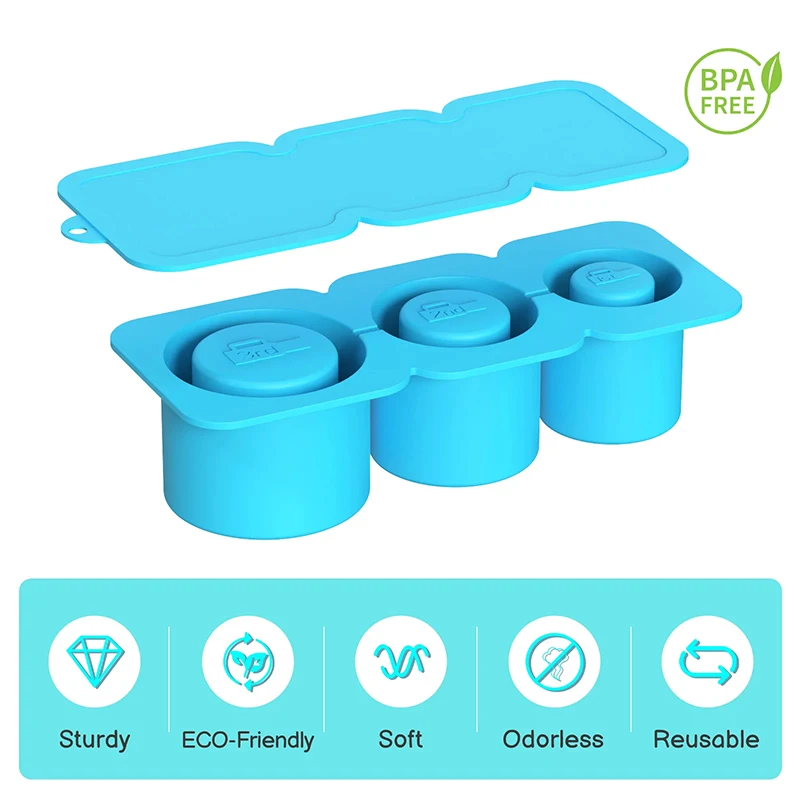 Bpa frei ungiftig wieder verwendbares Silikon großer runder Hohlzylinder 3 Loch Eiswürfel Maker Tray Form Zubehör für 30oz & 40oz Tasse – Detail 8