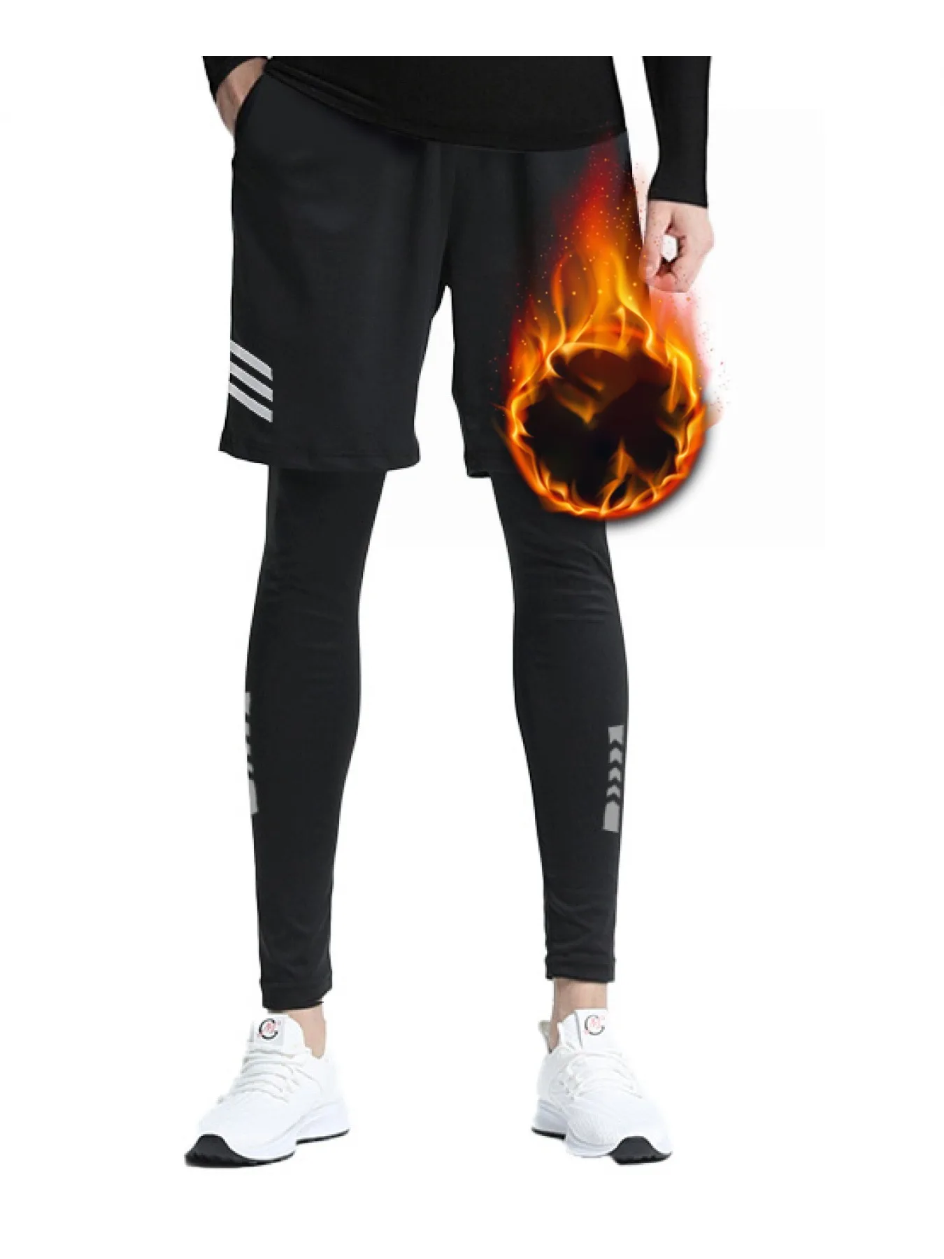 Men's warm compression leggings sports training pants dry running leggings