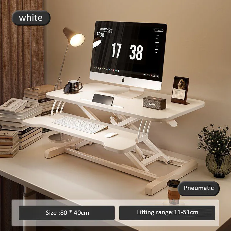 Standing office desk, adjustable work table, computer desk, elevated desktop, laptop household folding stand