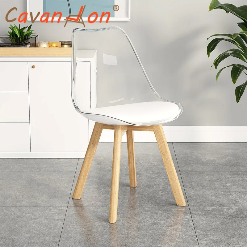 

Modern Design Dresser Living Room Chair Wood Bedroom Beauty Salon Backrest Transparent Chair Dining Chaise Furniture