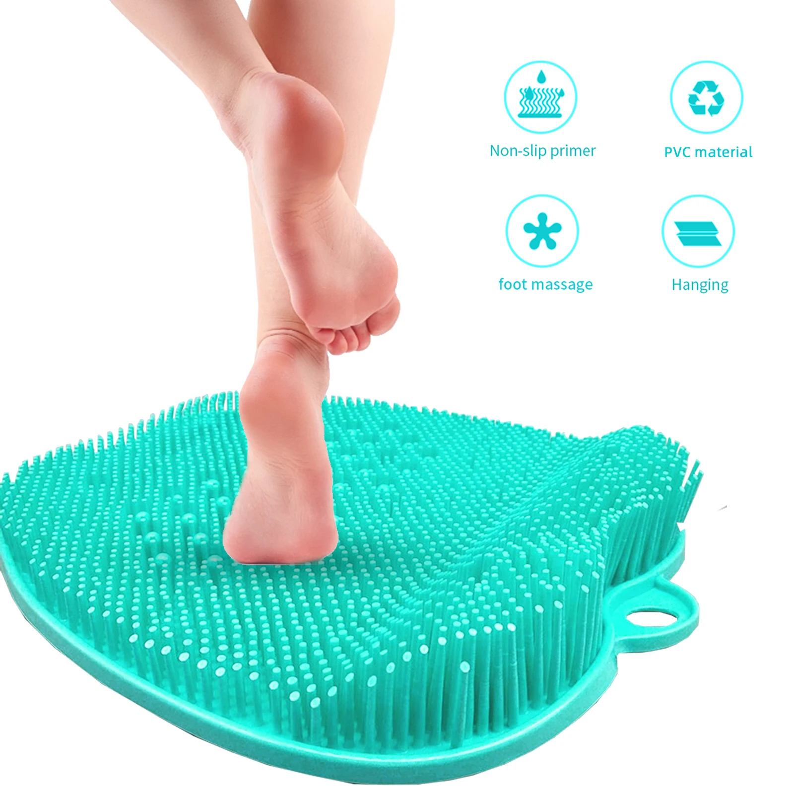 

HOLDPEAK-Bathroom Foot Mat, Exfoliation Massage, Suction Cups, Anti Slip PVC, Wall Mount, Comfortable, soothing, High Safety U