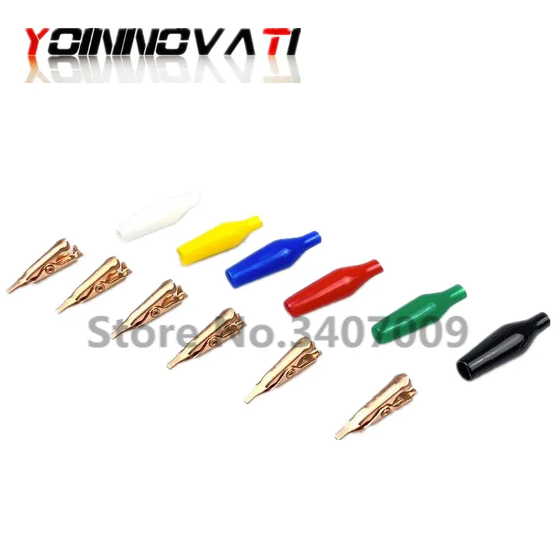 Alligator Clip 5A Flat Mouth No Tooth Pure Copper Test Crocodile Clamp 28mm Flat Probe Conducting Clamp alligator clips