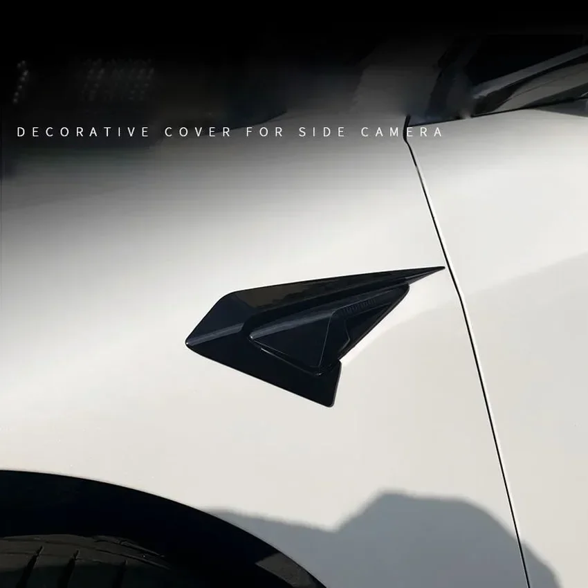 테슬라 모델 3 모델 Y 2017 2018 2019 2020 2021 2022 2023, 카본 룩 블랙 플랭크 사이드 카메라 장식 보호 커버, 2 개