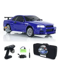 Mini Toys 1/18 LDRC LD1899 R34 RC Racing Car RWD Radio Control Drift Vehicles Model Gyroscope with Light System Boys Gifts 1