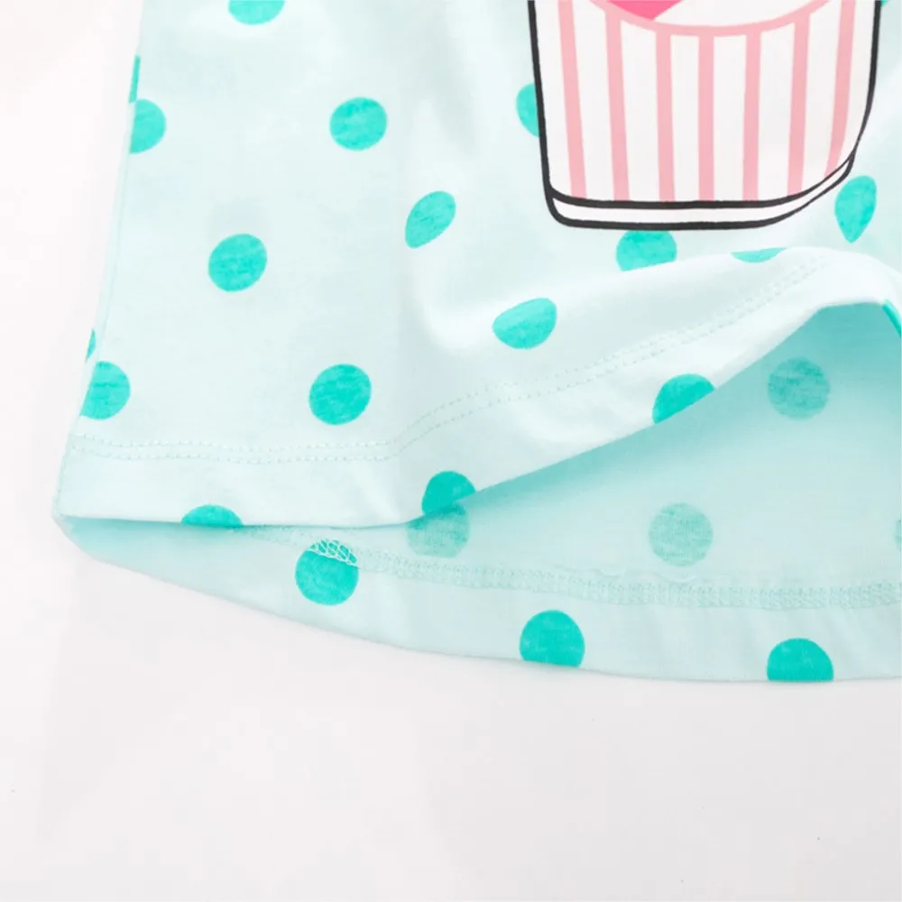 Baby Girls T Shirts Cotton Summer Tops Cartoon Soda Milk Tea Appliques Kids Children's Clothes Shirts 2-7t