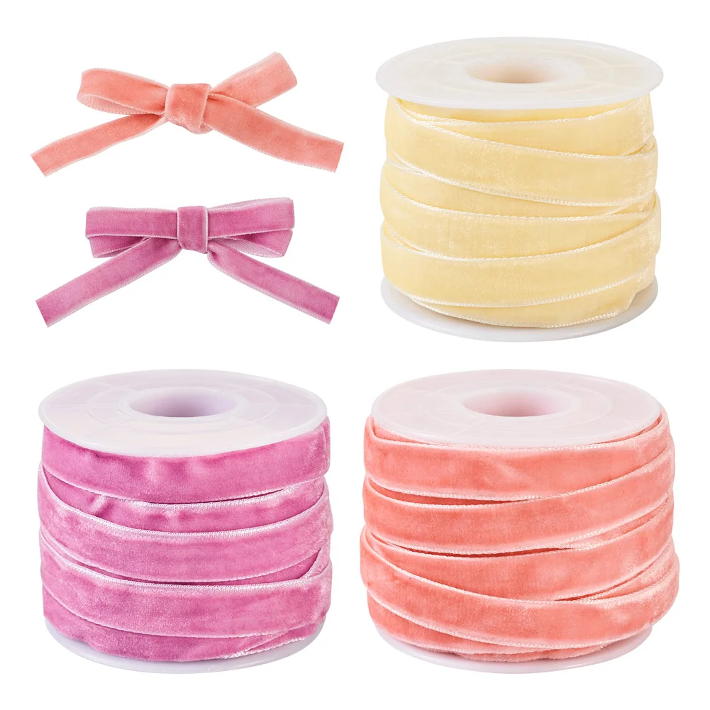 

3 Colors 10mm Velvet Ribbon Single Face for Wedding Party Decoration Gift Wrapping Hair Bowknot Handmade DIY Sewing Crafts