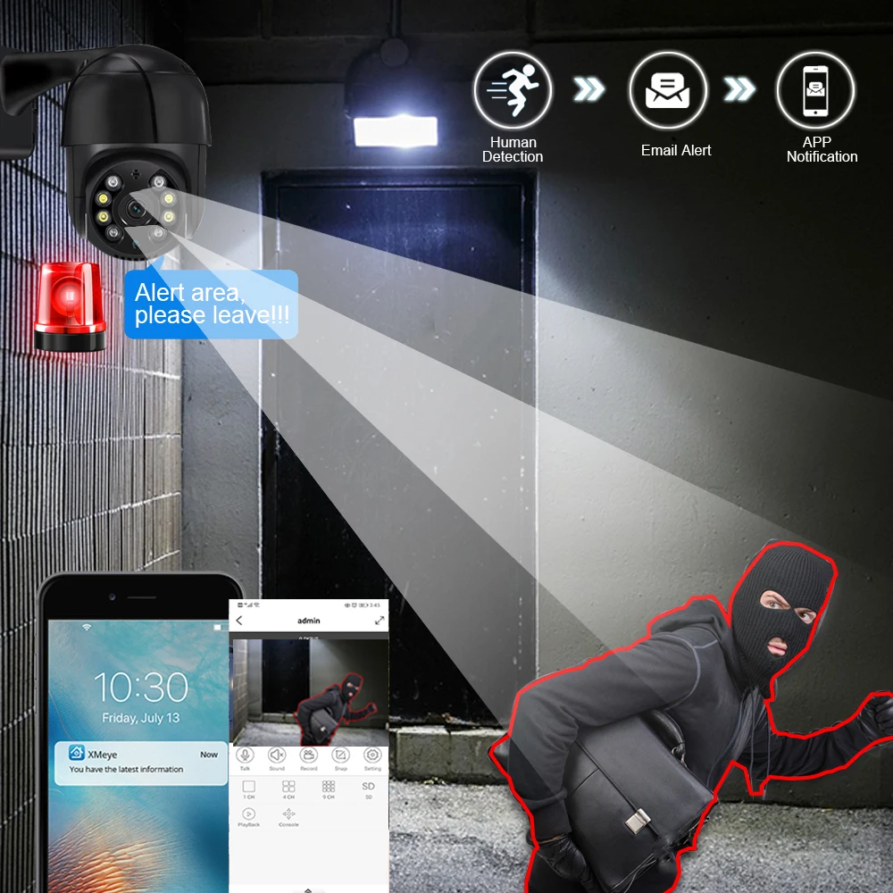 Xmeye 32CH NVR Kit 4K PTZ Security Camera System 8MP POE Ai Human Detected Two Way Audio Waterproof Video Surveillance Set P2P 5