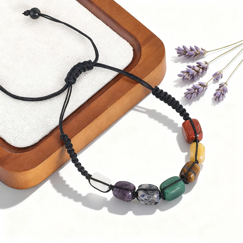 Natürliches Chakra-Stein-Armband, Amethyst-Quarz, Tigerauge, Heilung, Reiki-Kristallperlen, Statement-Schmuck, Geschenk für Männer und Frauen