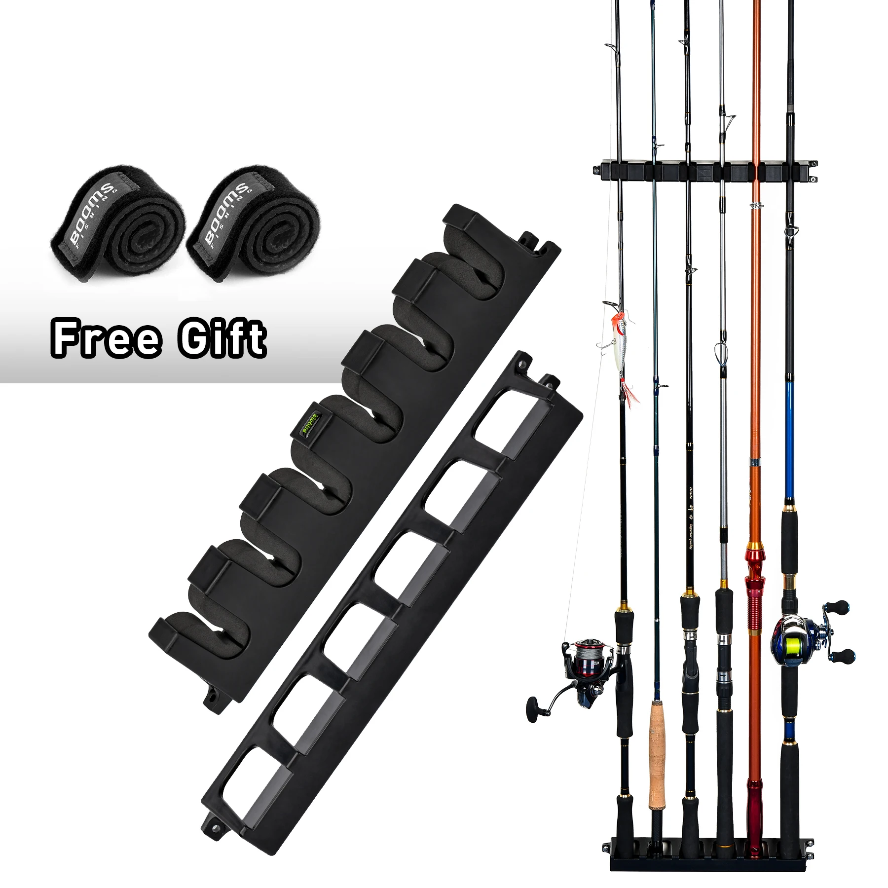 

Fishing rod wall mounted display rack, fishing rod collection rack, storage rack, fishing gear accessories