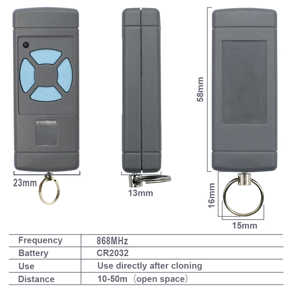 Hörmann HSM2 HSM4 Handheld Transmitter, Frequency 868.35 MHz, Garage Door Remote Control,Direct Programming Original Receiver