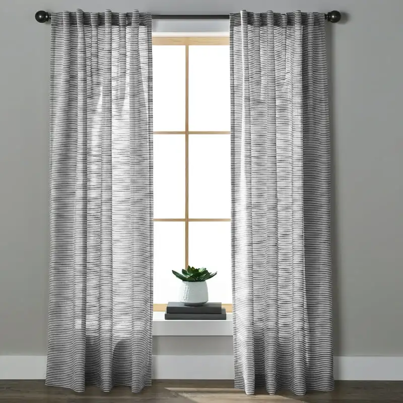 

Stripe Curtain (Single Curtain), 54x63, Rich Black
