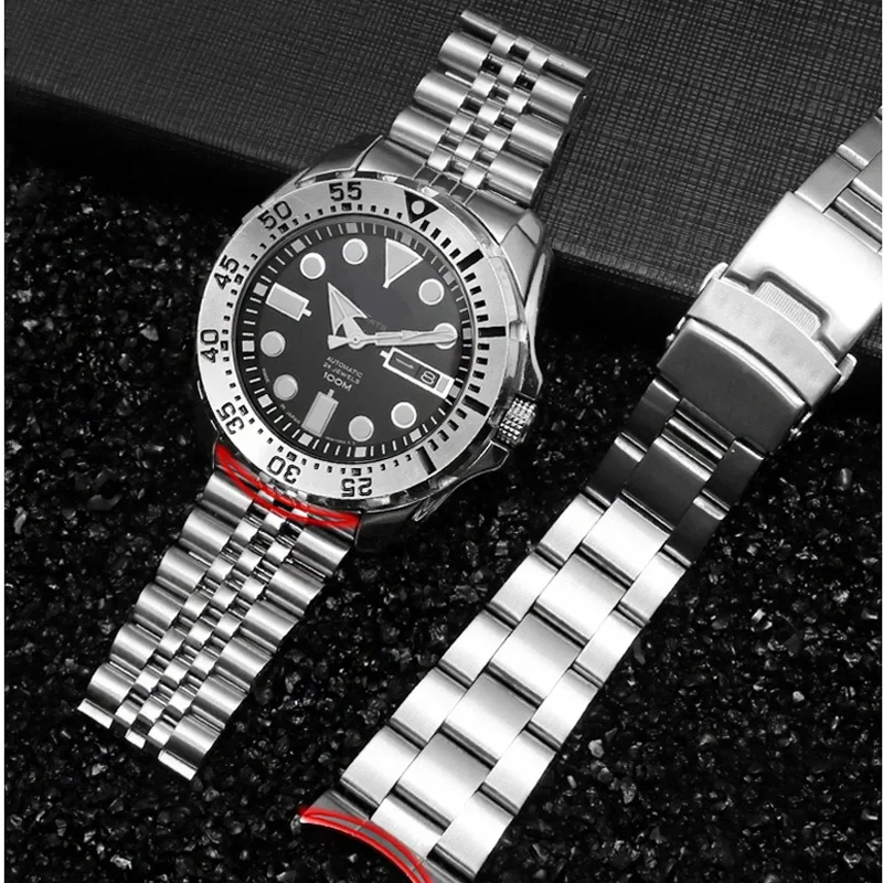 Cinturino Di Ricambio Per Casio Mdv106-1A Mdv-107 Mtp-Vd01 Mdv-106 D Bracciale 22Mm Cinturino Da Uomo Cinturino In Metallo In Acciaio Inossidabile