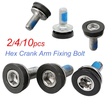 2/4/10PCS Bike 8mm Hex Crank Arm Fixing Bolt with Cap Capless Bottom Bracket Screw for MTB Road Bicycle Axle Square Crankset