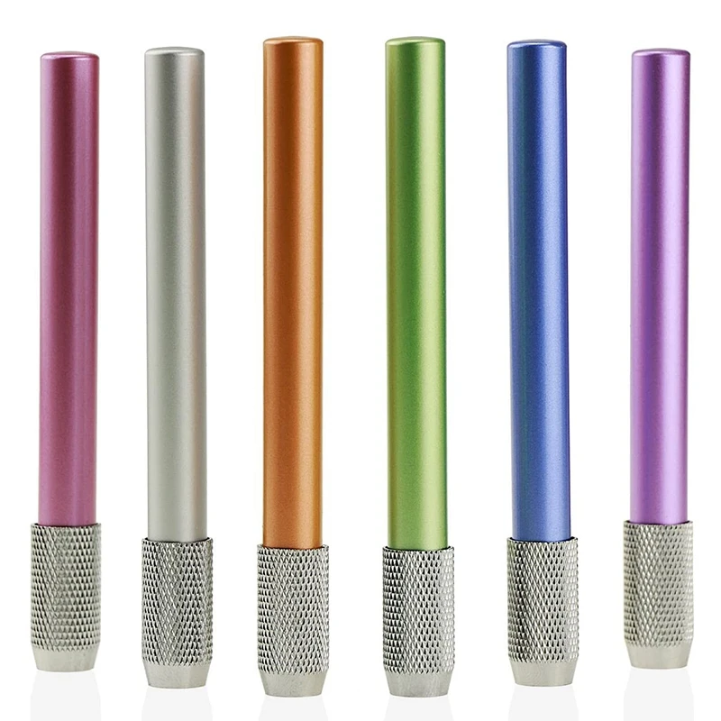 

NEW-6PCS Metal Color Rod Single-End Pencil Extender Pencil Extender Pen Receptacle Pen Extension Pencil Case