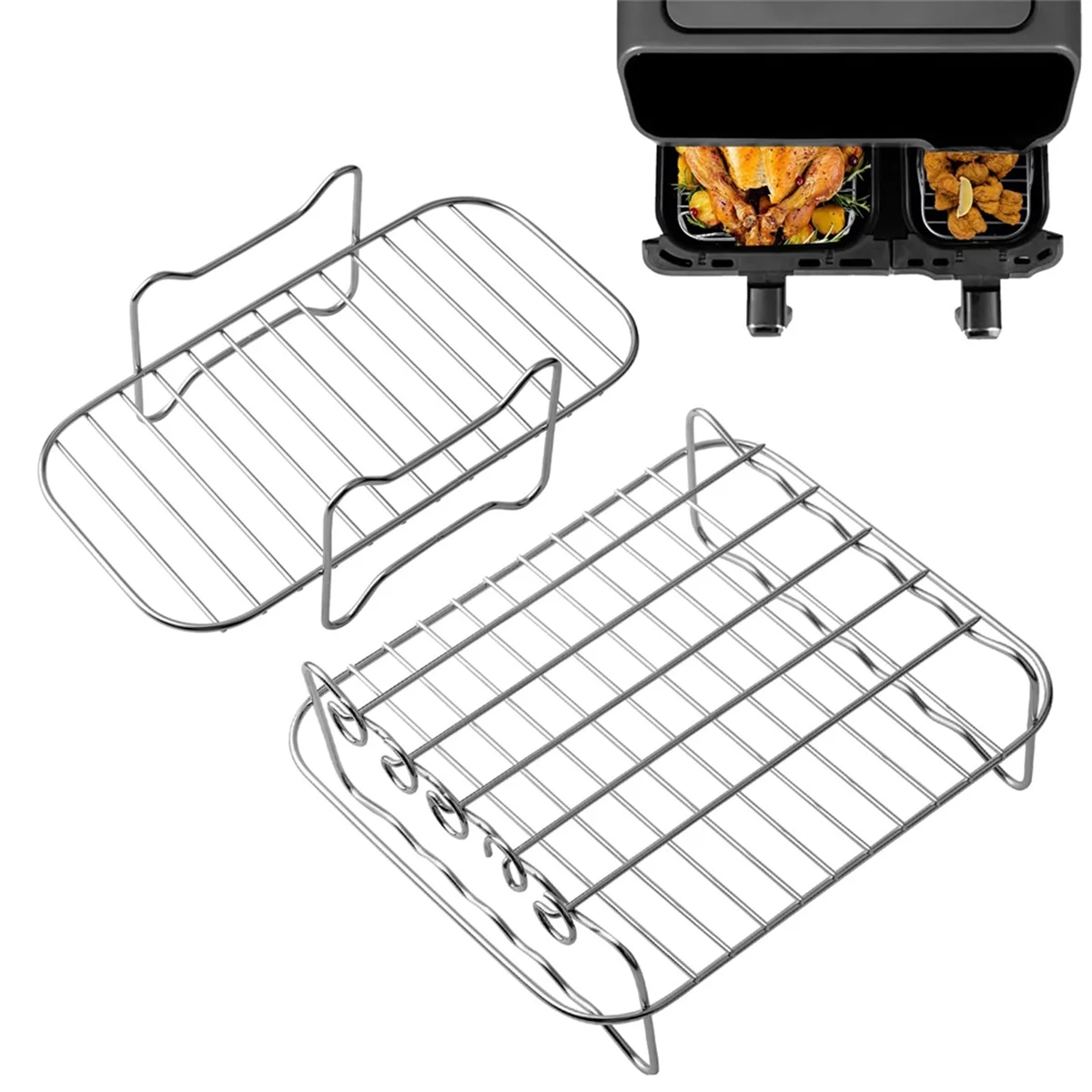 Air Fryer Accessories Air Fryer Rack Cooking Grate for Philips Dual Basket Airfryer 3000 Series Tefal EY9018 5.2/3.1L