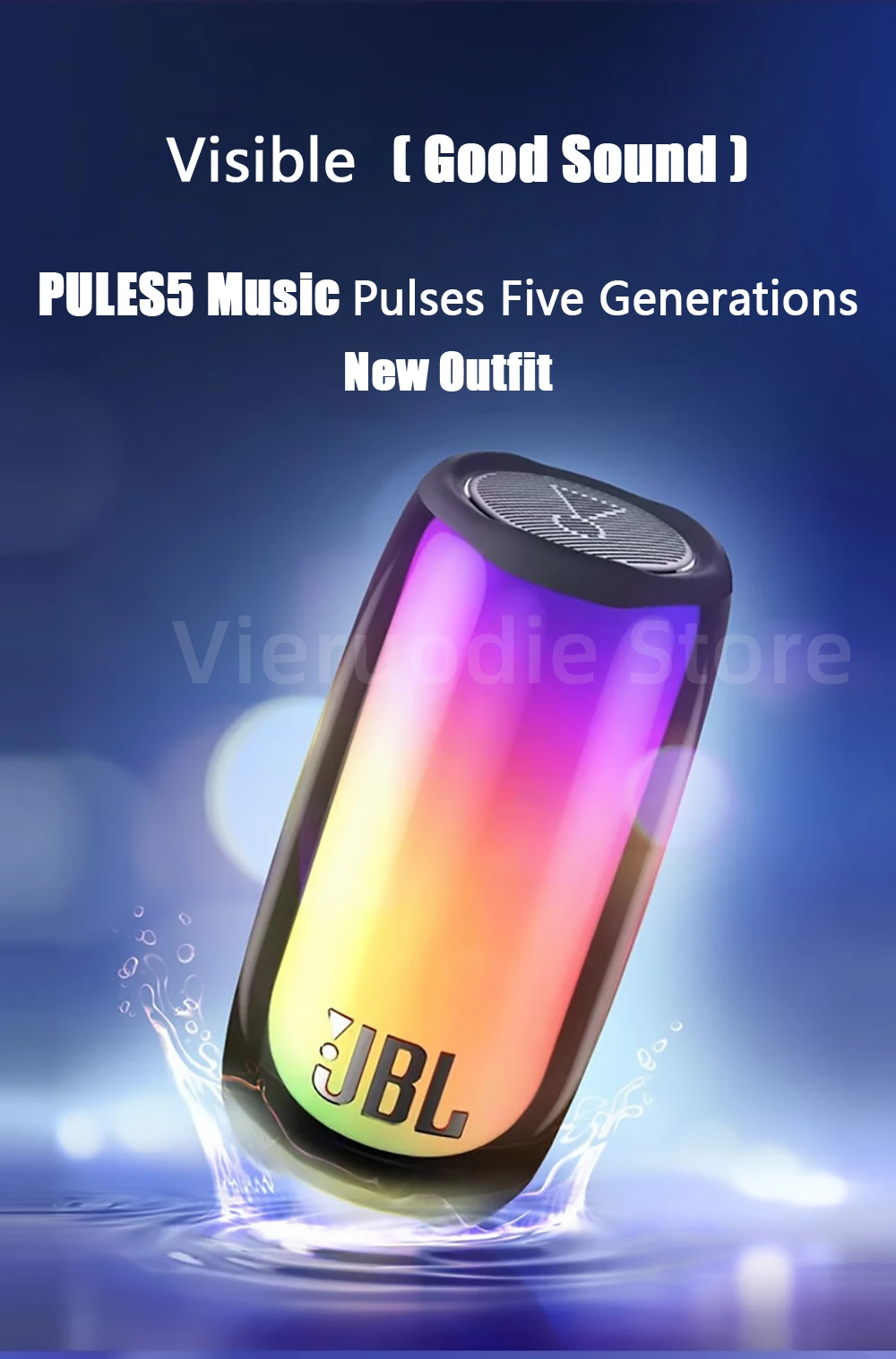 JBL Pulse 5 Portable Bluetooth speaker with light show description image