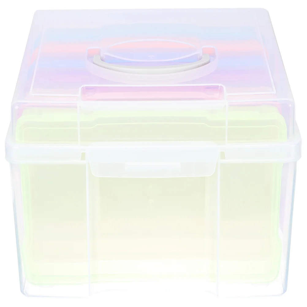 

Photo Storage Box Cards Organizer Plastic Photos Holding Case Container Electronic Component Craft Containers
