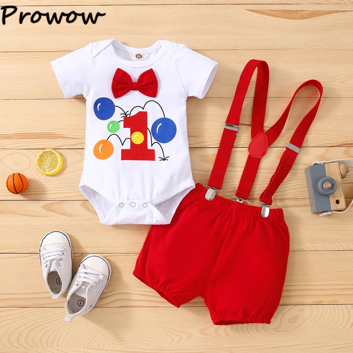 Baby Boys Birthday Outfits Sets Balloon Letter