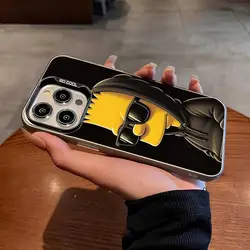 Silver Homer Simpson Phone Case - Funny Cartoon Protective Cover - iPhone 14 Plus (Black1)