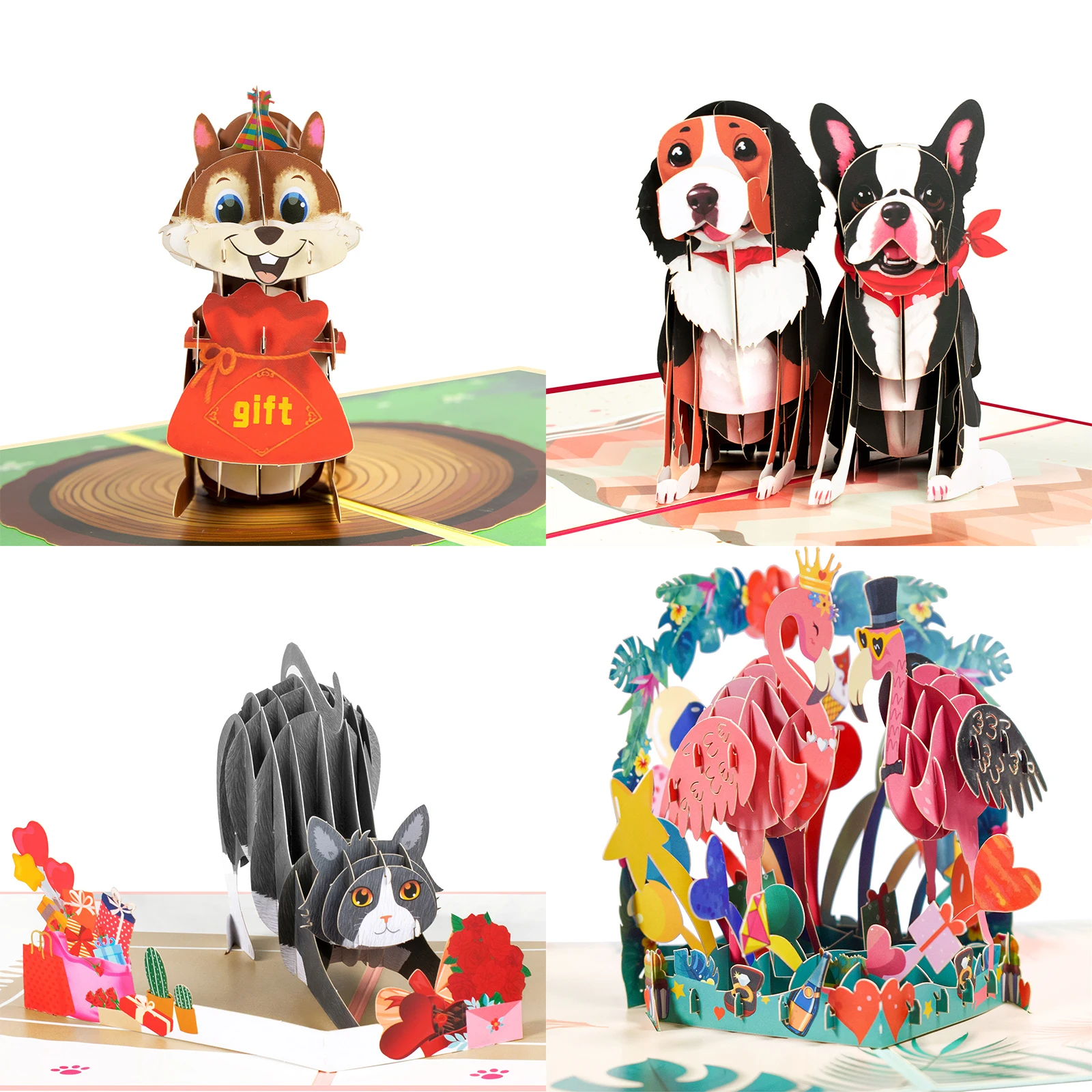 3D Animals Pop Up Card greeting cards For Mother's Day Valentine's Day Birthday Thank you Get Well Anniversary
