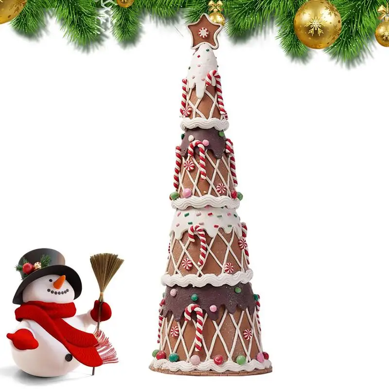 

Mini Christmas Tree Candy Cake Shaped PVC Artificial Table Top Christmas Tree Decorative Miniature Christmas Tree For Holiday
