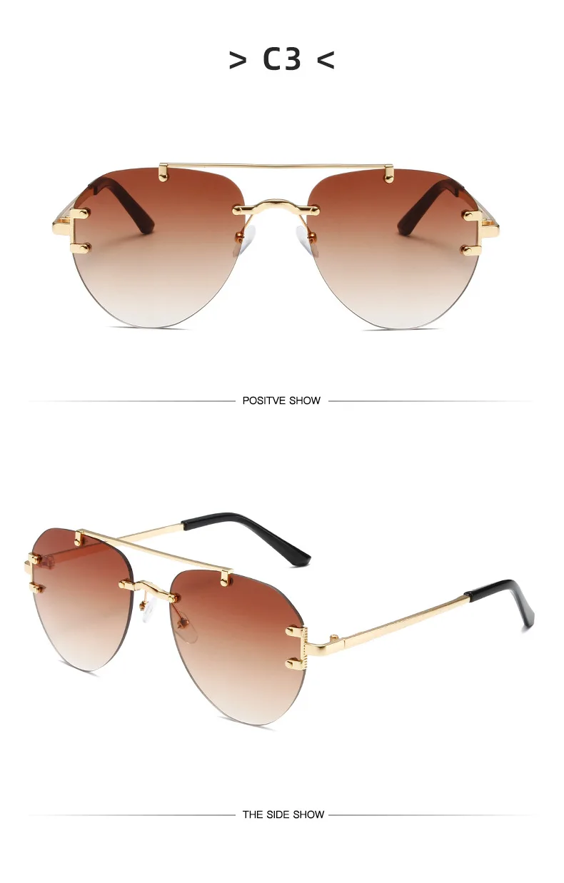 2025 Pilot Sonnenbrille Männer Frauen Marke Mode Vintage Gradienten Brillen Männlich Fahren Sonnenbrille Metall Shades Oculos De Sol UV400 – Detail 13
