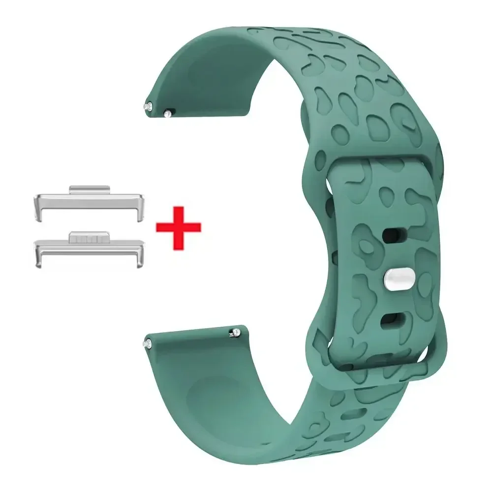 Engraved Leopard Silicone Smartwatch Band Bracelet Strap