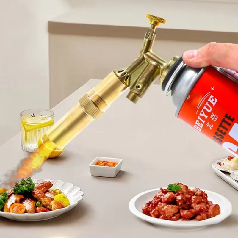 Protable Welding Torch Gas Burner Flame Gun Blower Pure Copper Gas Torch Brazing Cooking Barbecue Auto Ignition Gun