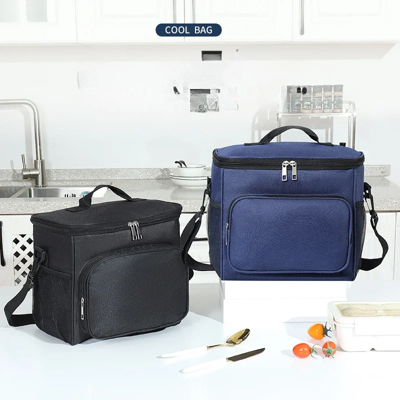 1Pcs Portable Lunch Bag Food Thermal Box Waterproof Insulated With Adjustable Shoulder Strap