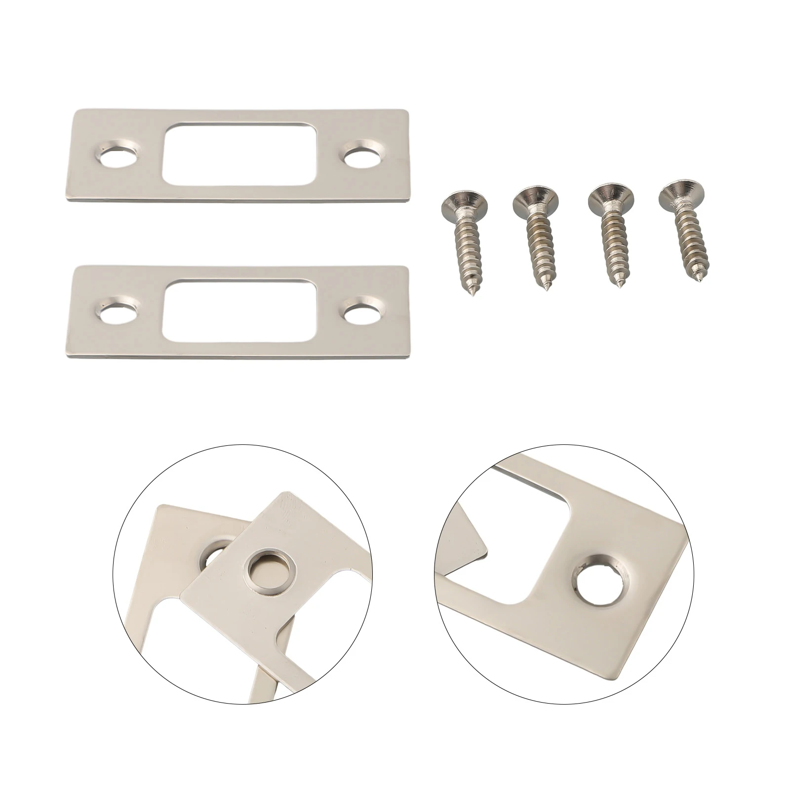 Description Picture 3 of itemUpgrade Your Door Security Stainless Steel Strike Plate Door Backplate 2pcs Deadbolt Strike Plates for Better Protection