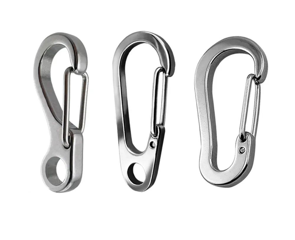 304 Edelstahl Mini-Karabiner Schlüsselanhänger Outdoor Camping Schnallen Federschnappverschluss Schlüsselanhänger Werkzeugclips – Detail 1