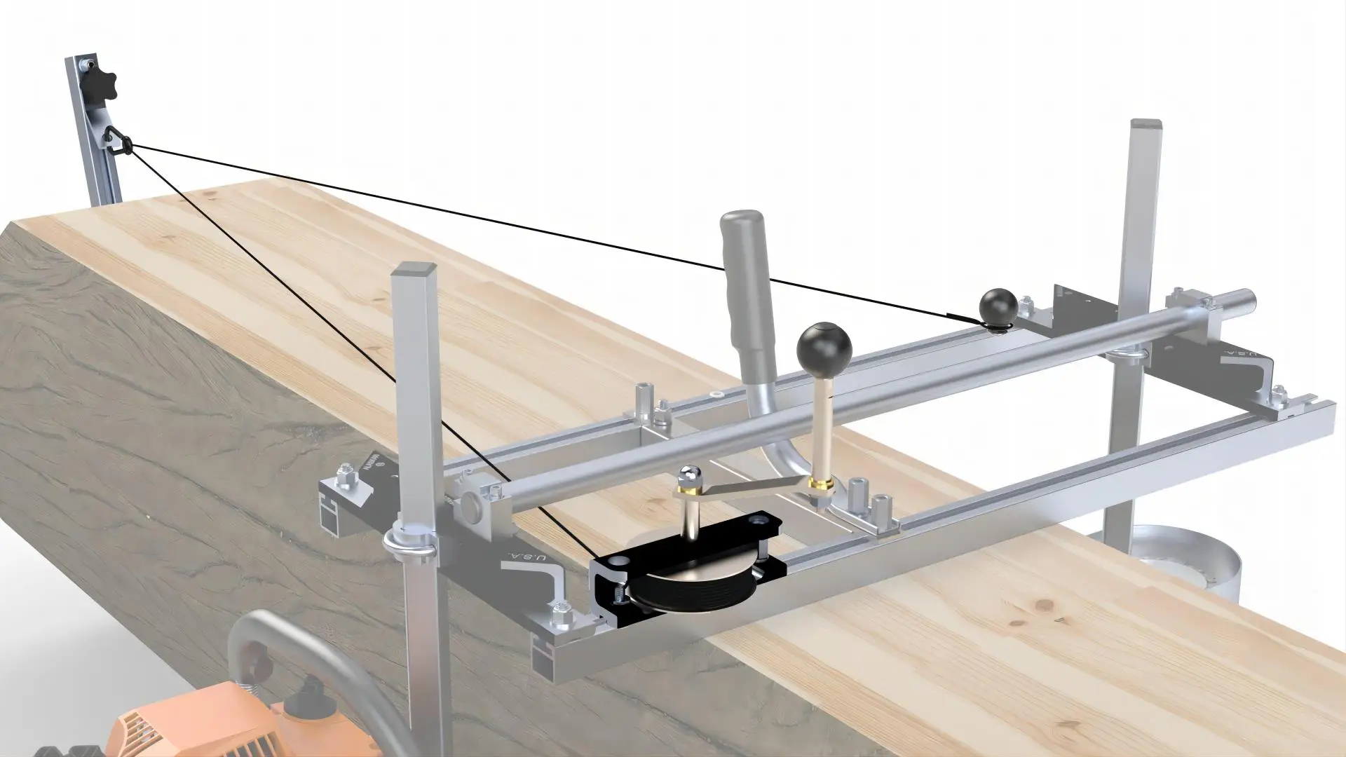 ChainsawMillPlankingMillingAuxiliarywheelChainsawframewinch