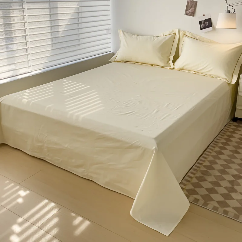 Soft Egyptian Cotton Bed Sheet Home Textile Luxury 400TC 100% Cotton Flat Sheets Bed Linen Single Queen King Size Bedspreads 6
