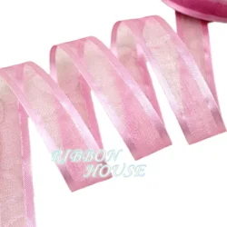 Luxurious Soft Broadside Organza Ribbon - 50 Yards for Gift Wrapping & Decoration (Red Bean Pink)