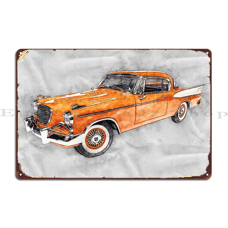 

Металлические знаки Studebaker Goldenhawk 1957, печатный оловянный плакат с рисунком ржавого клуба, кинотеатра