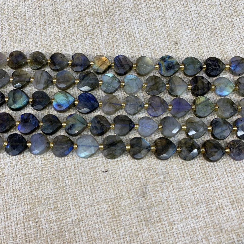 Naturstein Herzform Facettierter Labradorit 11x12mm Citrin Lose Perlen Schmuckherstellung DIY Ohrringe Halskette Armband