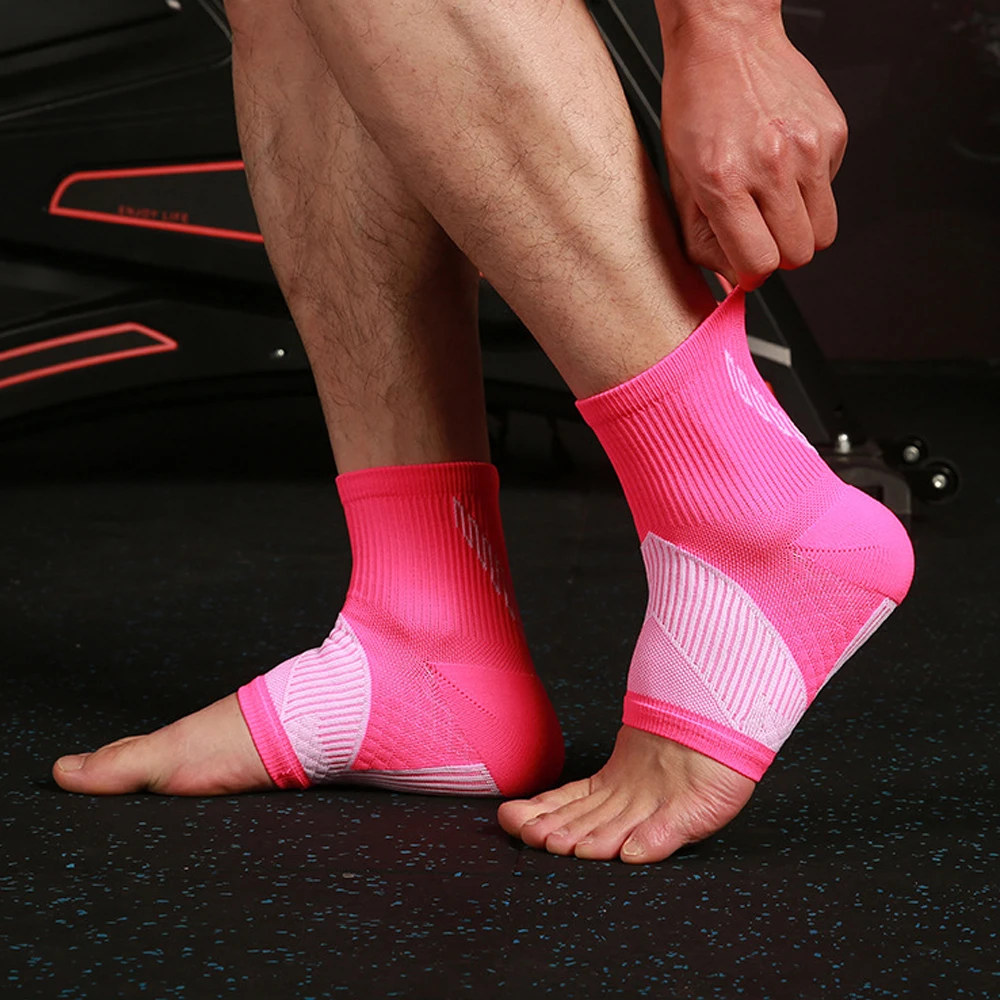 Pair Compression Ankle Sleeve Open Toe Ankle Brace Socks Plantar