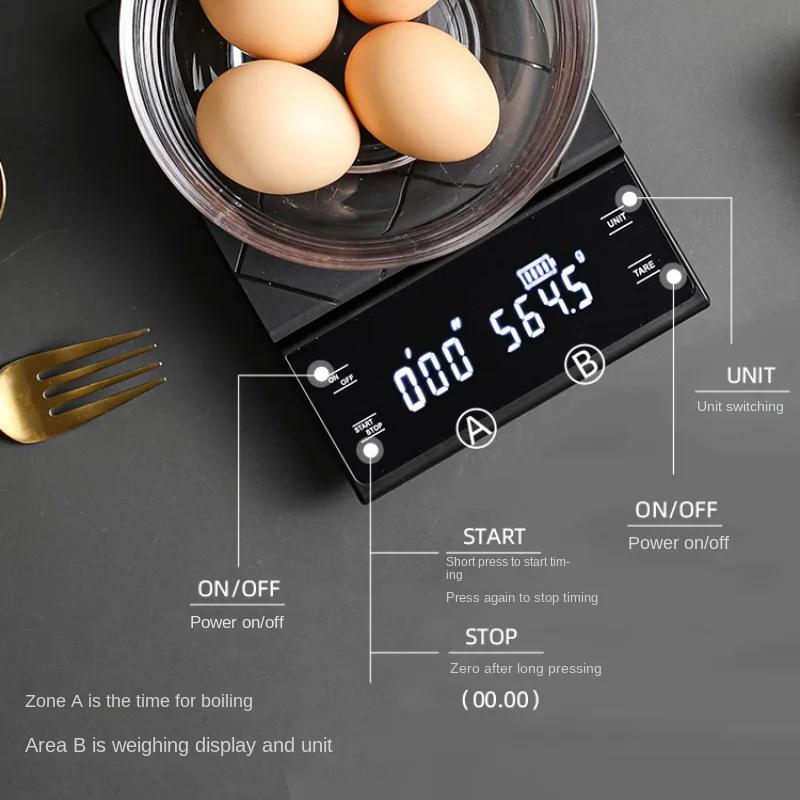 Bilancia Da Caffè Digitale Ricaricabile Con Timer - Precisione 0.1g, Display LED, Modalità Auto - Foto 10