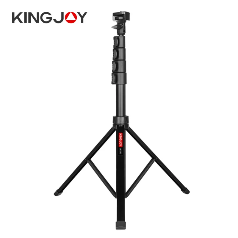 KINGJOY Photography Lighting Stand Adjustable Portable Tripod Holder with 1/4 Screw Head for Flash Lamp Ring Light Camera Phones