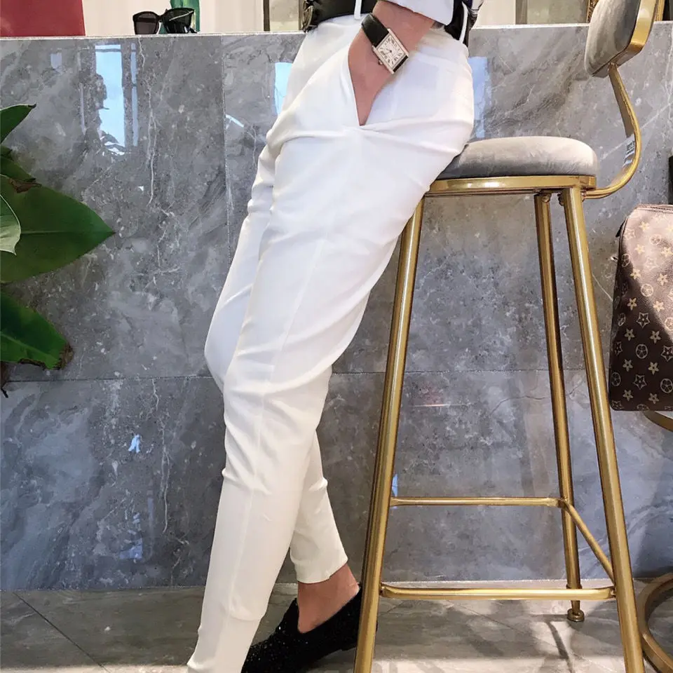 

Men's Spring Autumn Fashion Business Casual New Royal Blue Pants Men's Formal Dress Trousers Pantalones Hombre Man Slacks C06