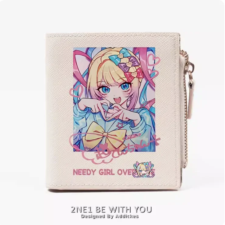 Anime NEEDY GIRL OVERDOSE  Fashion Wallet PU Purse Card Coin Zipper Money Bag Cosplay Gift B388