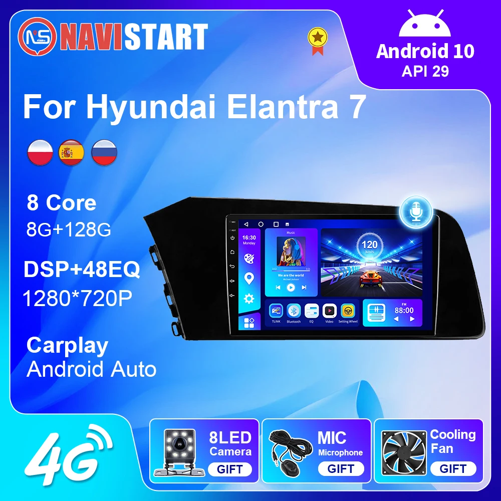 

NAVISTART Android 10 Car 4G WIFI Radio Navigation GPS For Hyundai Elantra 7 2020-2021 Multimedia Player Radio 2 Din DVD Carplay