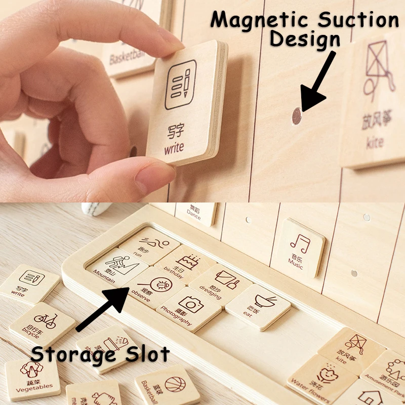 Montessori Calendar Planner Board Kids Visual Schedule Good Habits Training Games Time Concept Parish Teaching Aids Wooden Toys 3