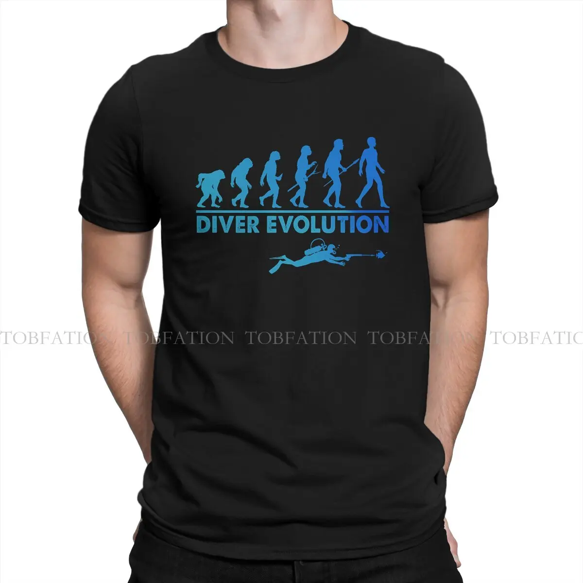 Scuba Diving Diver Diver Evolution Tshirt Graphic Men Top Vintage Punk Summer Manica Corta 100% Cotone T Shirt